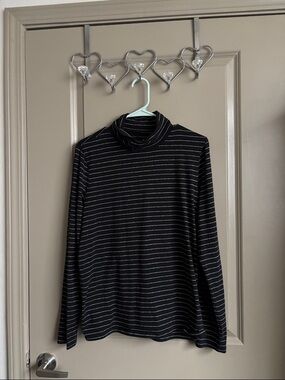 GAP Black Top with Silver Pinstripes